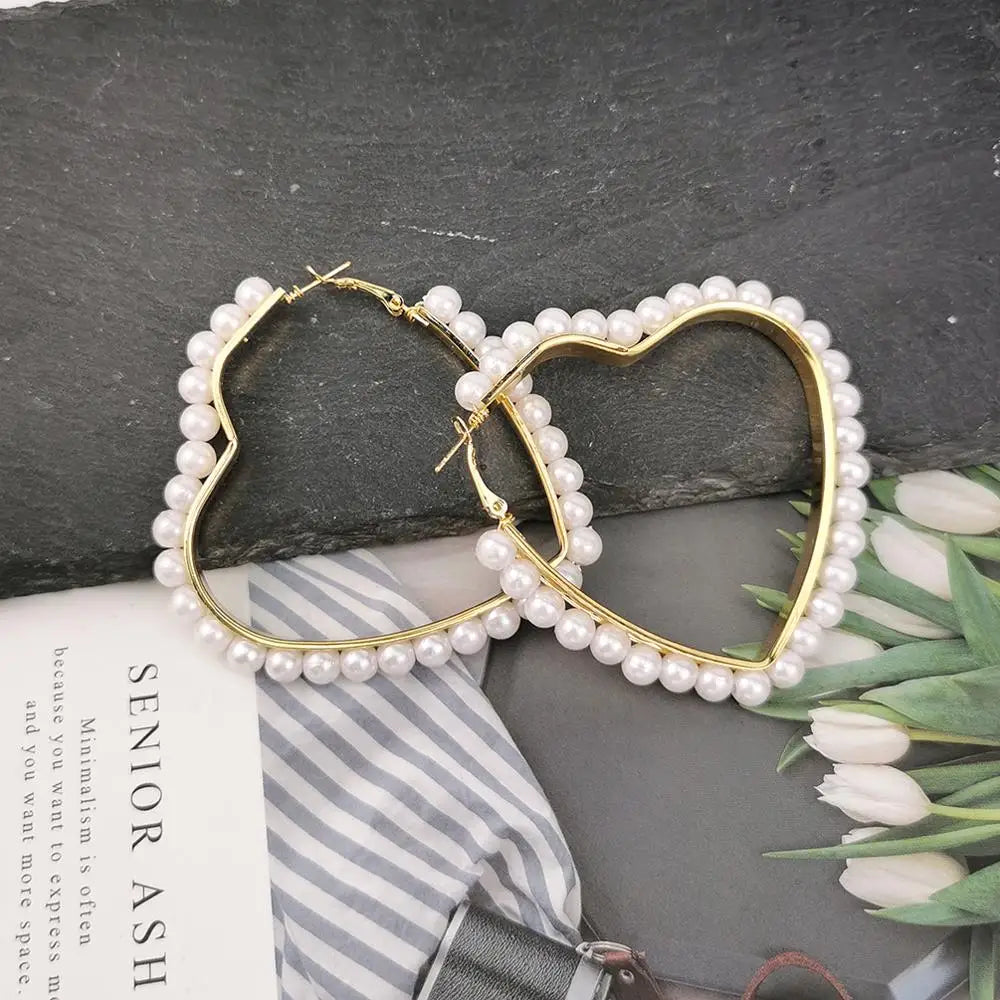 Earrings For Women Heart Statement Earring Geometric Female Jewelry