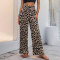 European and American fashion leopard print wide leg pants for women