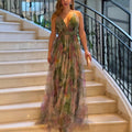 Printed camisole dress big swing dress for women