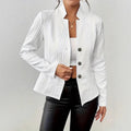 Fashionable Button Pattern Blazer Coat with Classic Design for Autumn and Winter