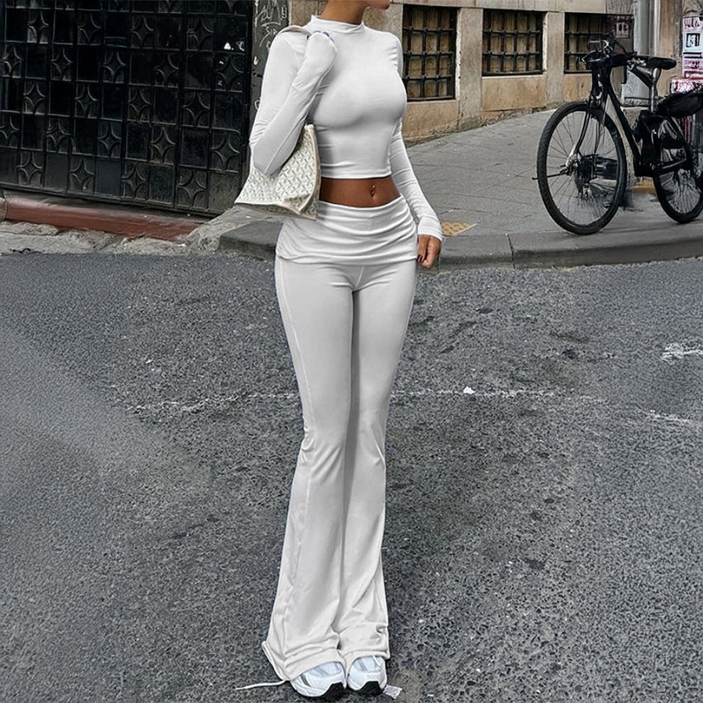 Spicy Style Long Sleeve T-Shirt and Yoga Pants Set for Women