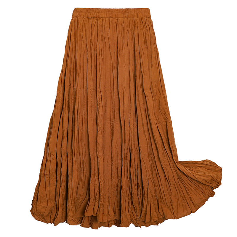 High waist slimming pleated skirt for women