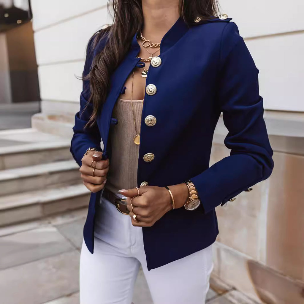 Copy of Fashionable Long Sleeve Fitted Buttoned Blazer Short Jacket