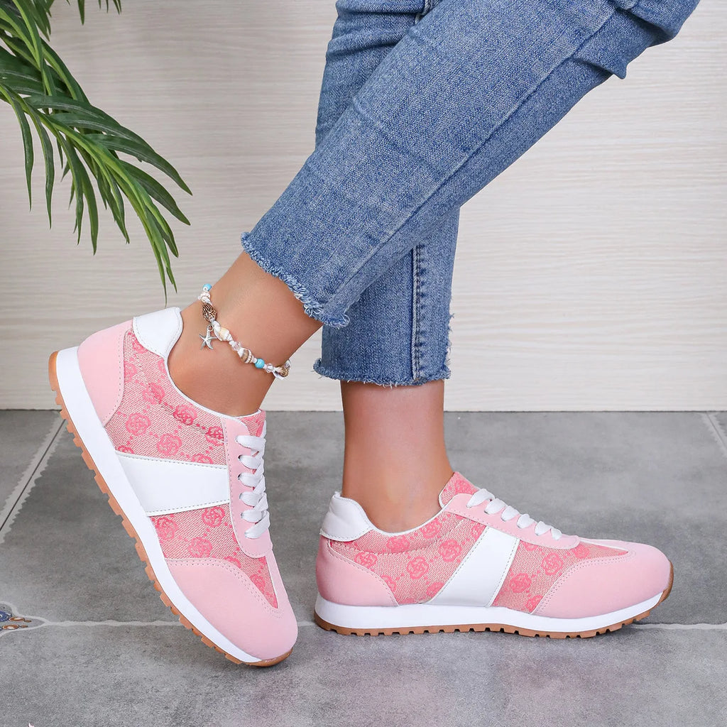 Breathable Women's Sneakers Lightweight Leisure Tennis Shoes for Women Flower Design Luxury Shoes Comfort Fashion Platform Shoes