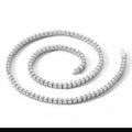 Stainless Steel 316 Polished Spring Ring Tennis Necklace for Men and Women, Fashionable Titanium Steel with Zirconium Stone Jewelry