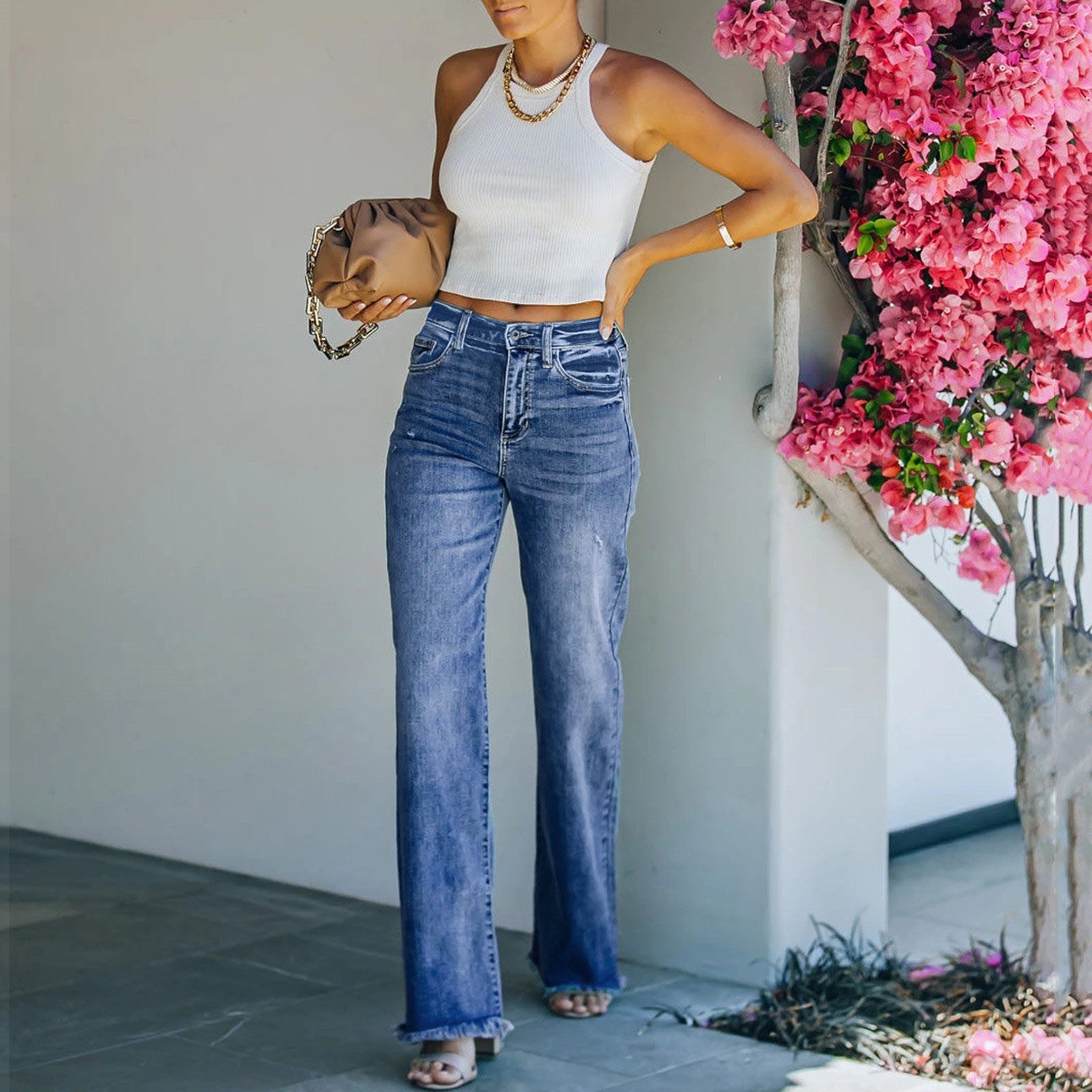 Loose denim pants for women