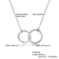 Interlocking Metal Accessories Tail Chain Stainless Steel Ring Necklace Steel Color Women