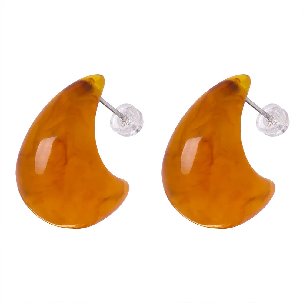 Earrings For Women Luxury Trending Water Drop Shape Simulated Stone Resin Earrings For Girls Designer Jewelry Accessories Ladies