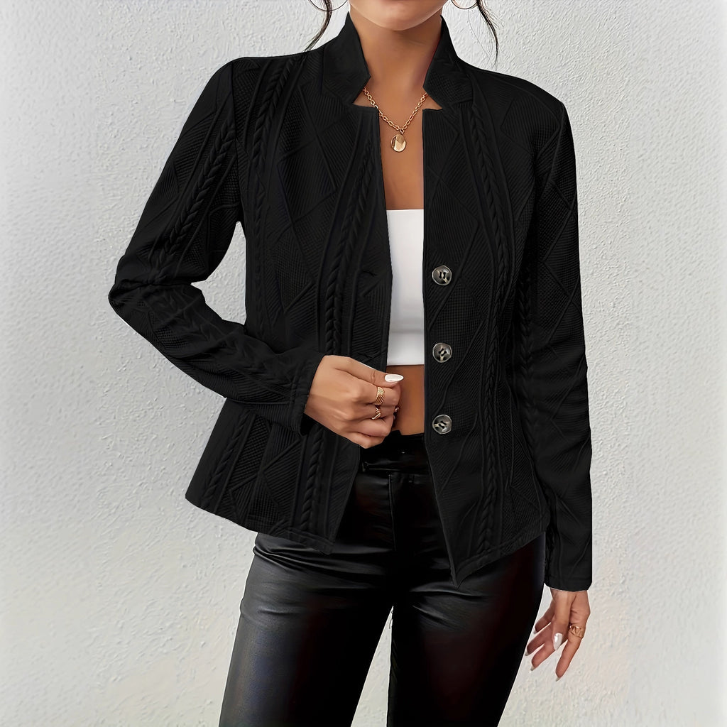 Fashionable Button Pattern Blazer Coat with Classic Design for Autumn and Winter