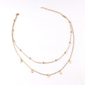 New explosion style stainless steel titanium steel double bead chain cross bead necklace collarbone chain