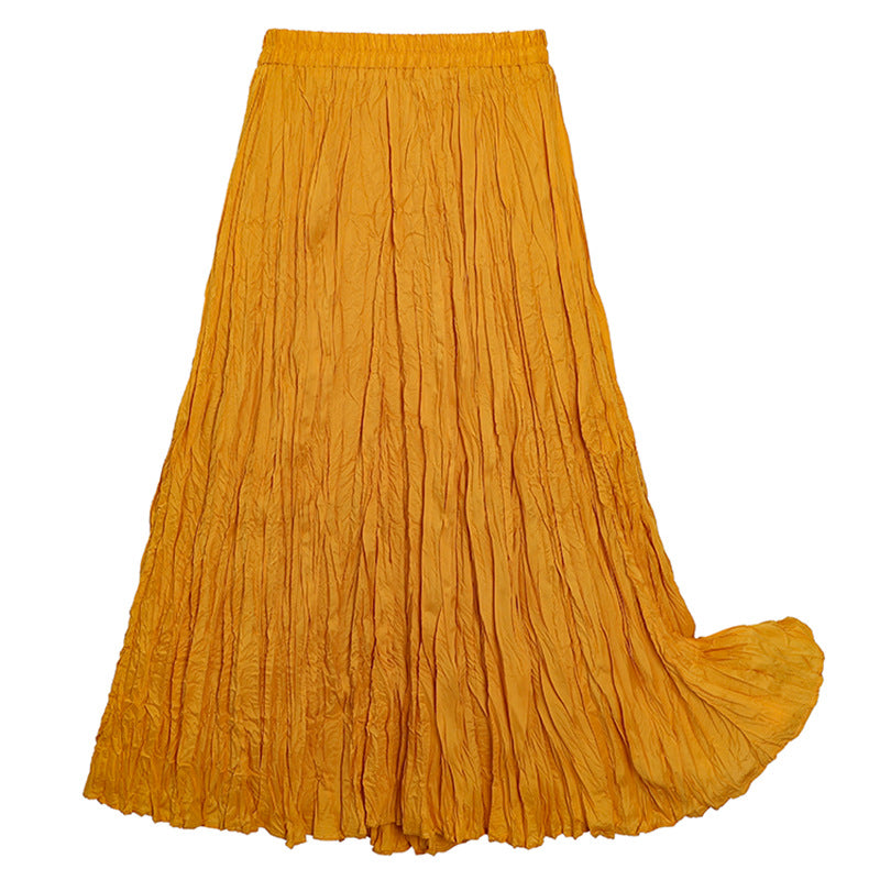 High waist slimming pleated skirt for women