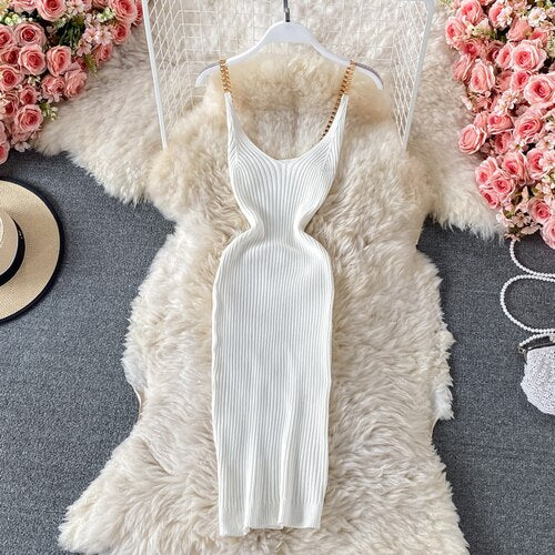 Knit Cut Out Dress Jurk Dames Beach Dresses for Women Female Crochet Dresses Strap Sleeveless Dress