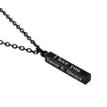 Stainless Steel Wishing Column Pendant Necklace Black Silver Gold Column Necklace Lovers Jewelry