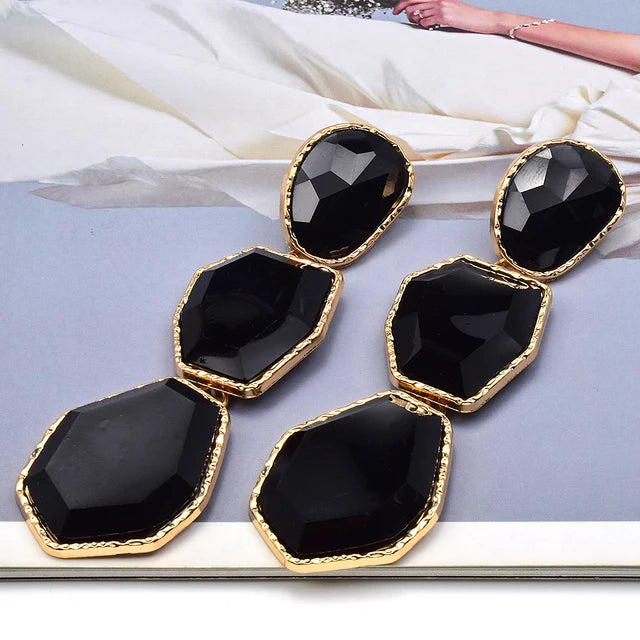 New Arrival Resin Acrylic Dangle Earring Korean Geometric Pendant Earrings For Women Cute Gift Jewelry Wholesale