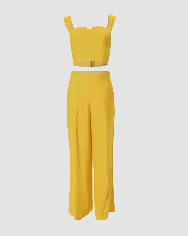 Women Suspender Top&Pants Set European and American Womens Slim Fitting Tank Top Sexy Casual Set
