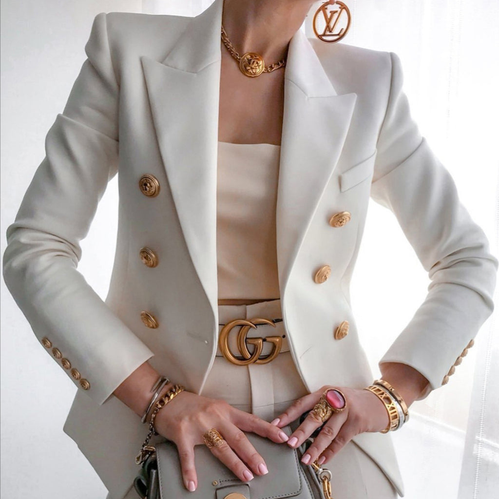 Fashionable Casual Solid Color Blazer Short Jacket for Women