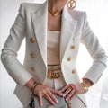 Fashionable Casual Solid Color Blazer Short Jacket for Women