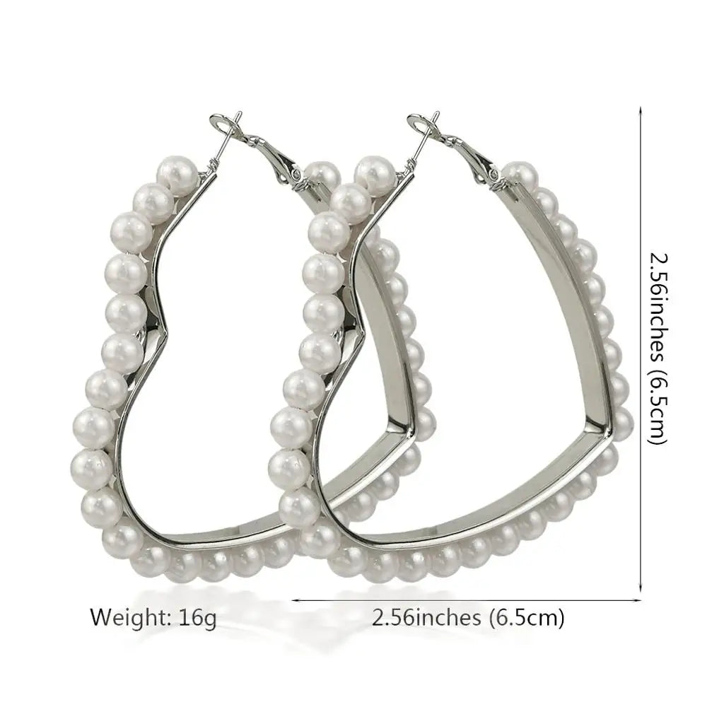 Earrings For Women Heart Statement Earring Geometric Female Jewelry