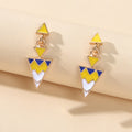 Yellow Geometric Triangle Earrings