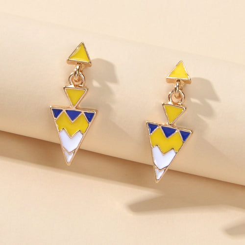 Boucles d'oreilles triangles géométriques jaunes