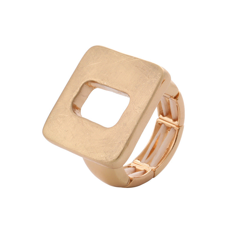 Irregular Chunky Gold Silver Color Rings for Women Men Personality Elastic Rope Adjustable Finger Ring Fashion Jewelry