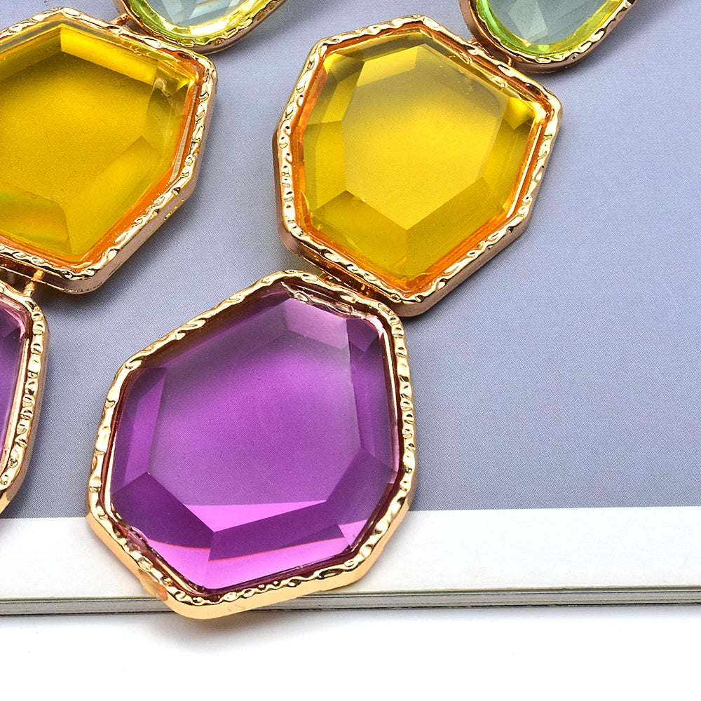 New Arrival Resin Acrylic Dangle Earring Korean Geometric Pendant Earrings For Women Cute Gift Jewelry Wholesale