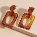 Brown Resin Dangle Post Earrings For Women Geometric Large Holiday Accessories Wholesale Fashion Jewelry Timeless Gifts