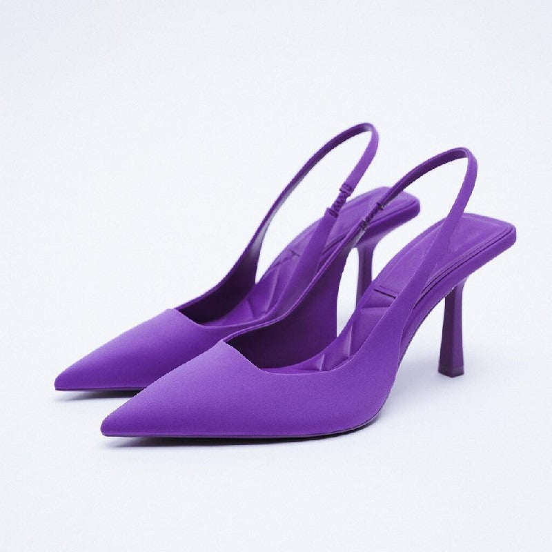 Women Pump Black Red Green Heels Slingback Office Shoes