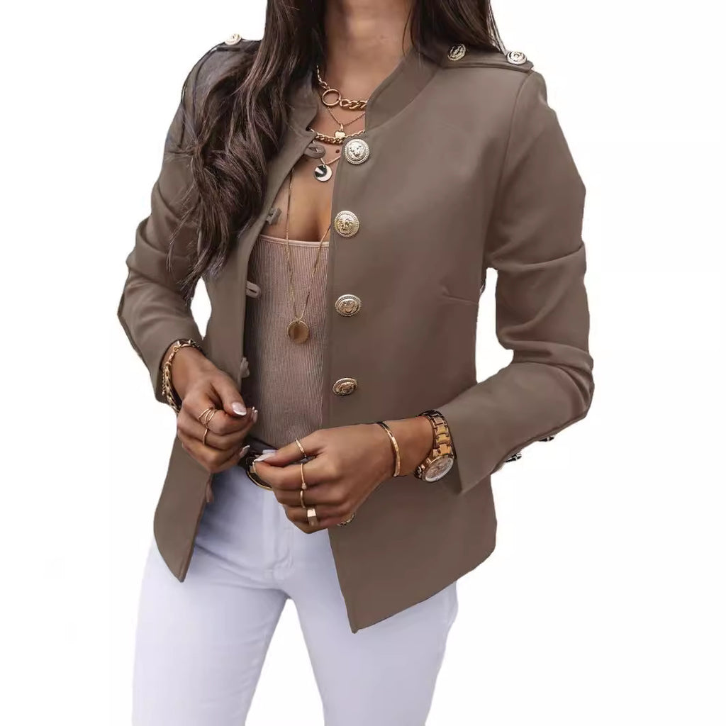 Copy of Fashionable Long Sleeve Fitted Buttoned Blazer Short Jacket