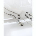 Design Sense Multi-Layered Peach Heart Round Stainless Steel Necklace