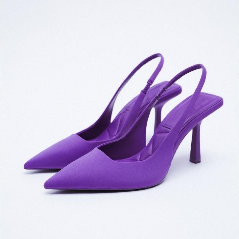 Women Pump Black Red Green Heels Slingback Office Shoes