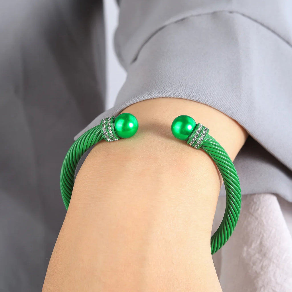 New Fancy Pearl Women's Bracelet Fashion Stainless Steel Non-fading Bracelet Personality Simple Hand Jewelry Accessories