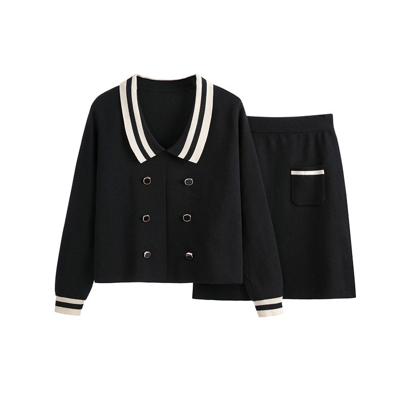 Long sleeved short skirt set for women
