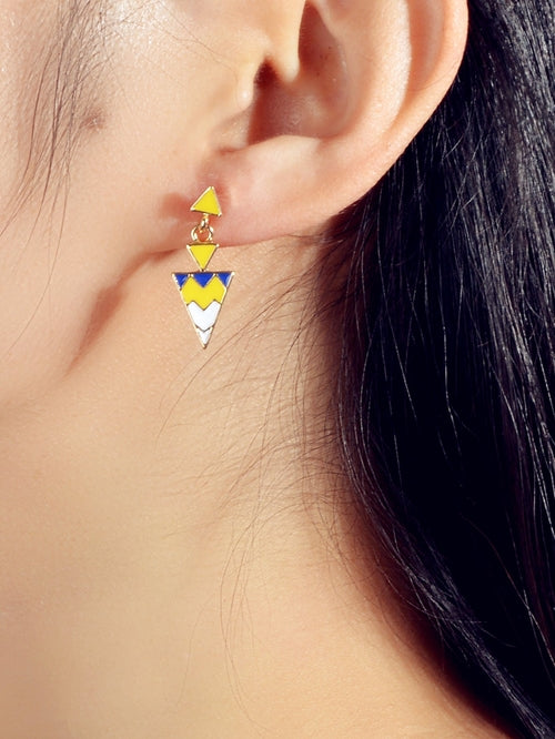 Boucles d'oreilles triangles géométriques jaunes