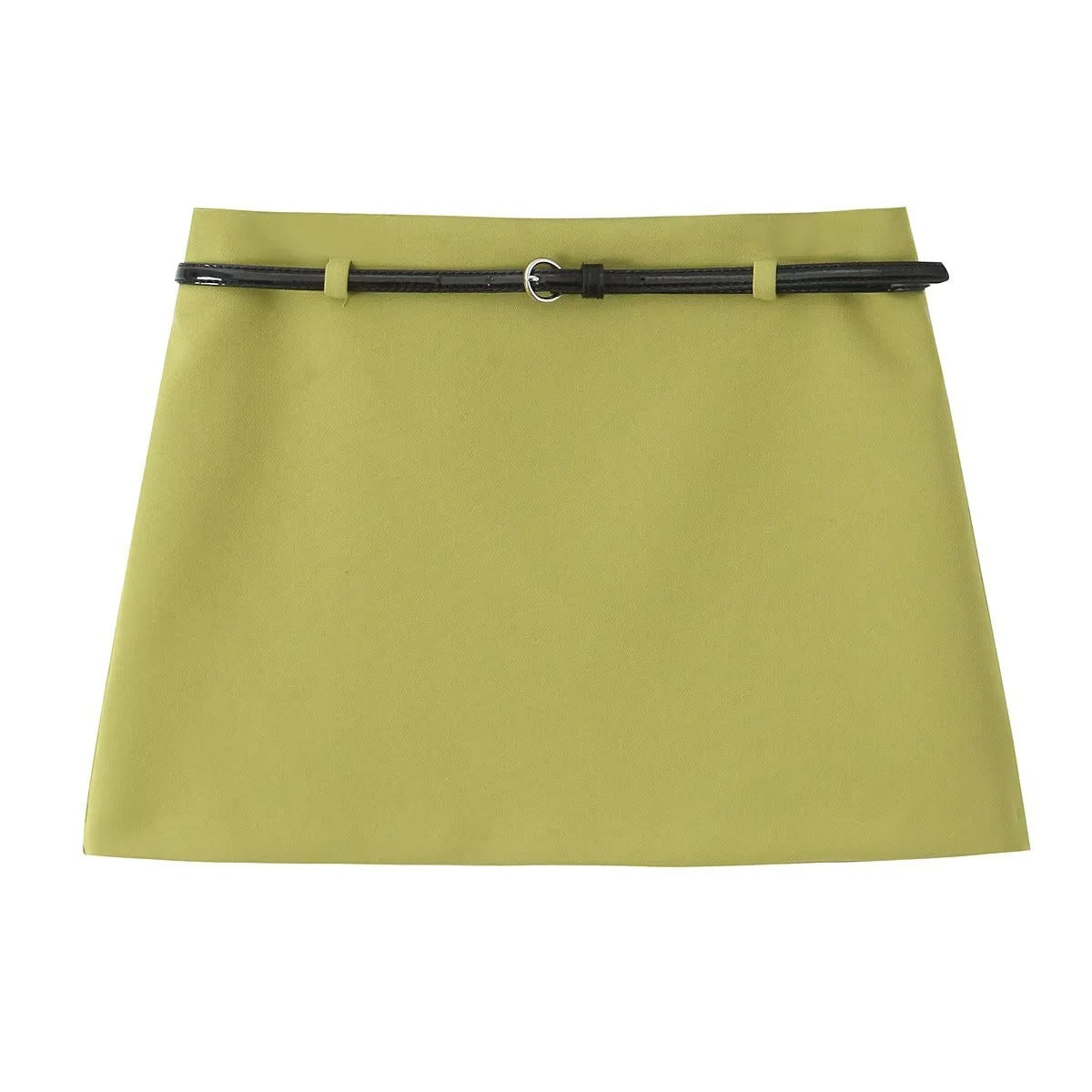 Elegant Fitted Blazer with Belt + Skirt Set for Women