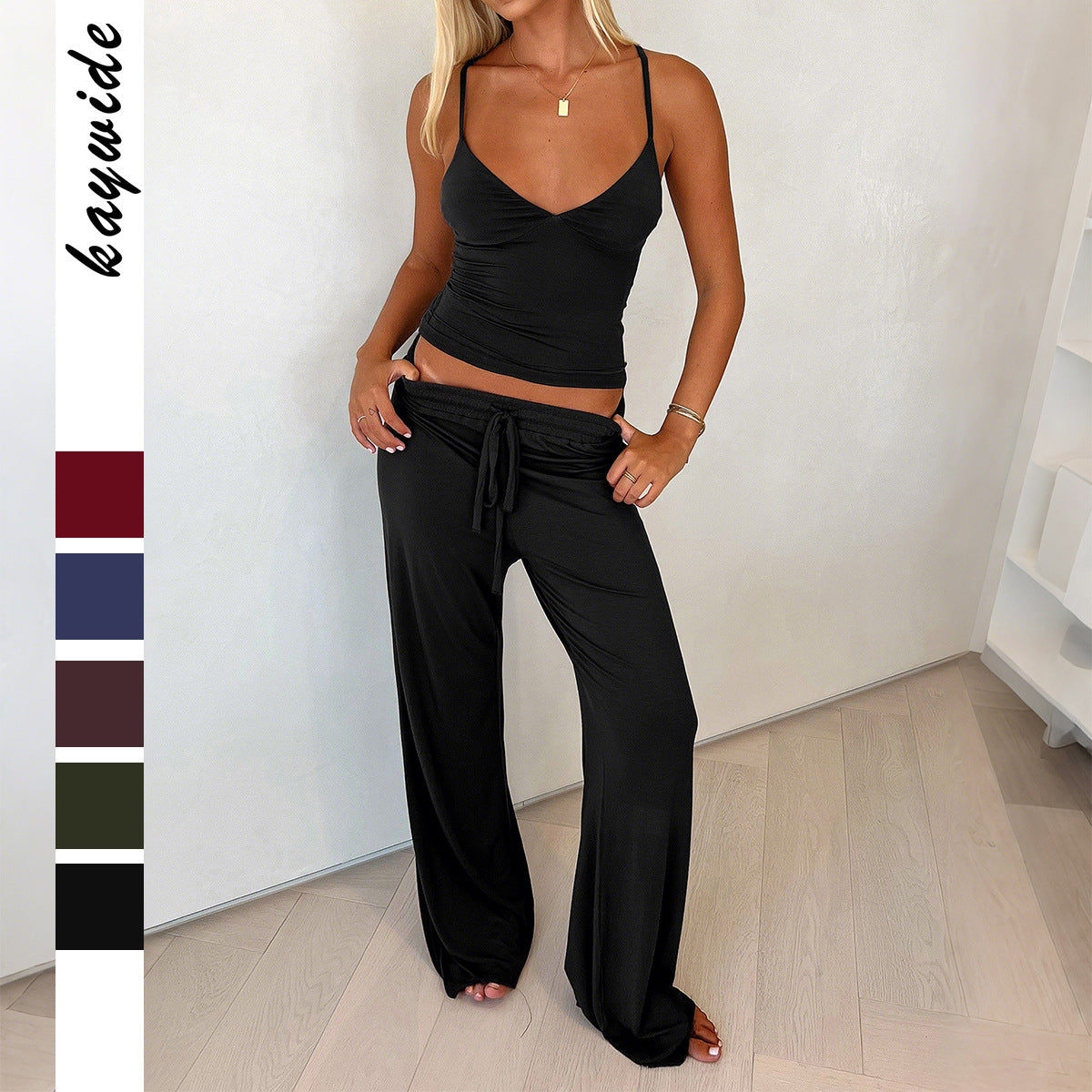 Summer Strapless Tank Top and Long Pants Set for Women