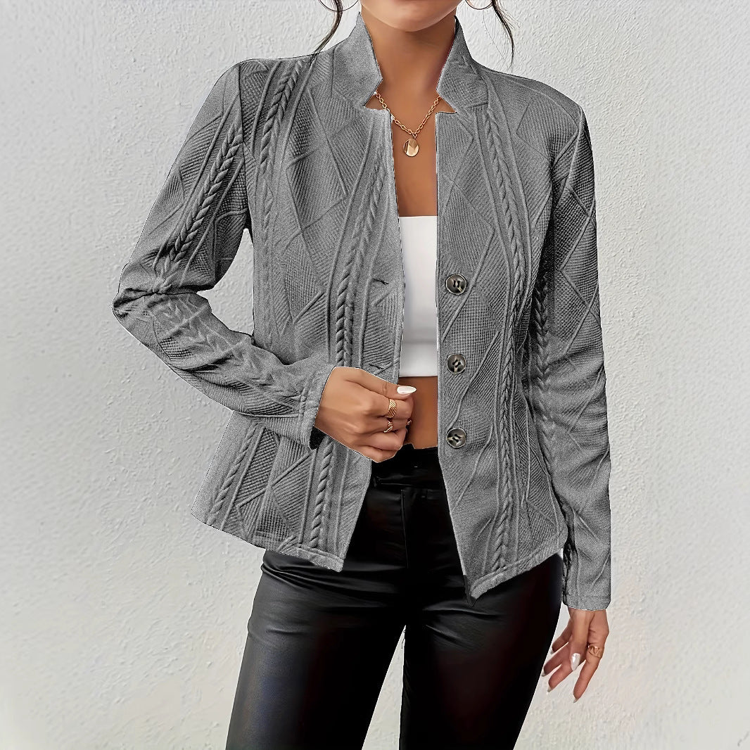 Fashionable Button Pattern Blazer Coat with Classic Design for Autumn and Winter