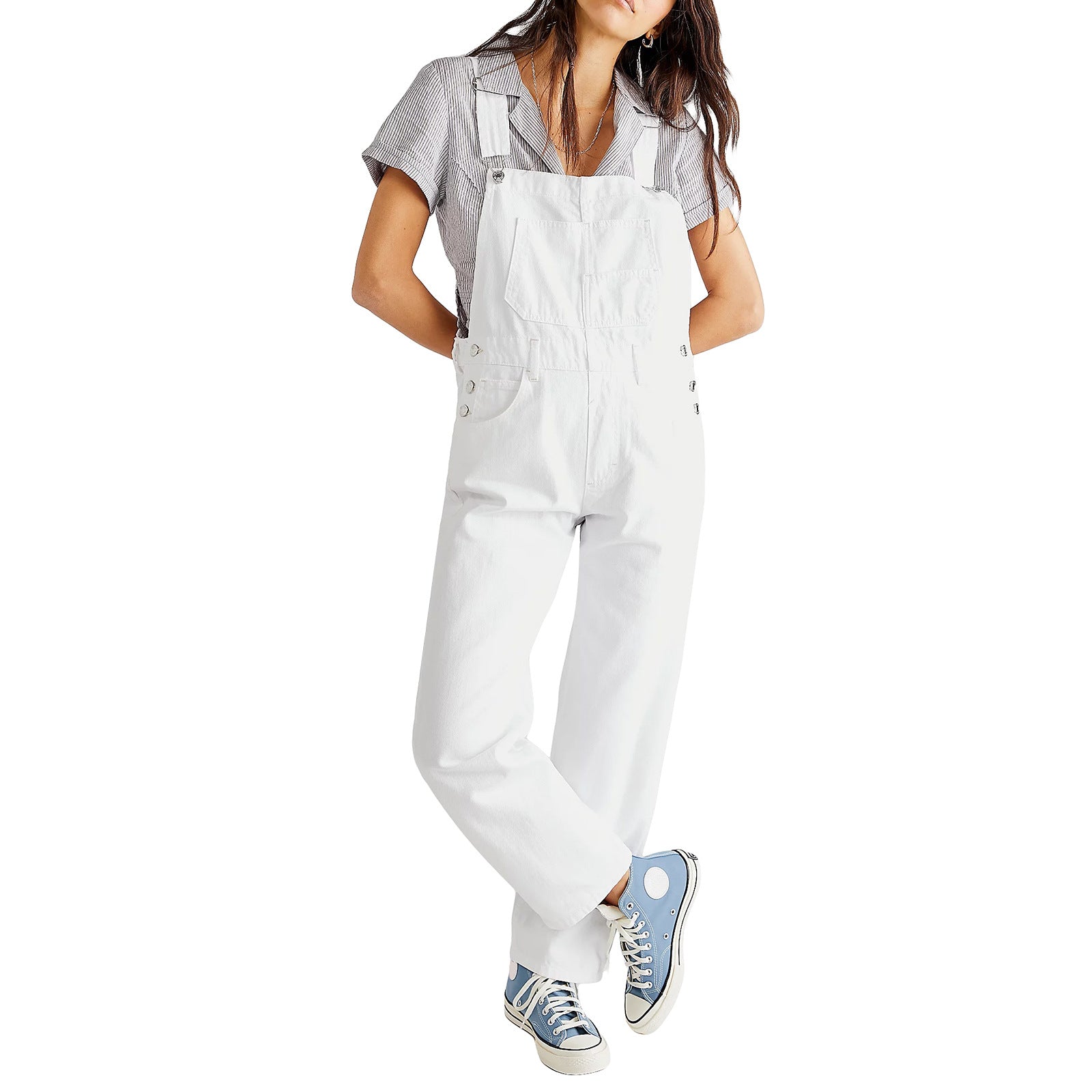 Strap pants denim women