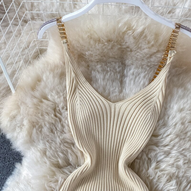 Knit Cut Out Dress Jurk Dames Beach Dresses for Women Female Crochet Dresses Strap Sleeveless Dress