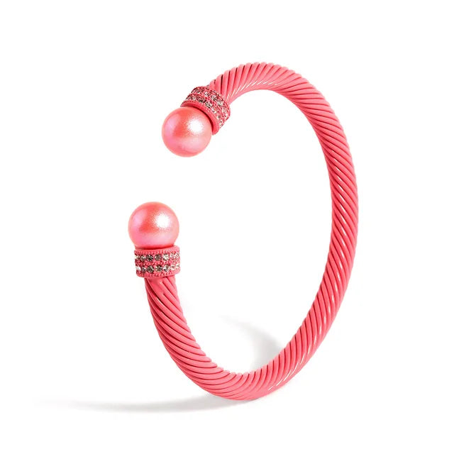 New Fancy Pearl Women's Bracelet Fashion Stainless Steel Non-fading Bracelet Personality Simple Hand Jewelry Accessories