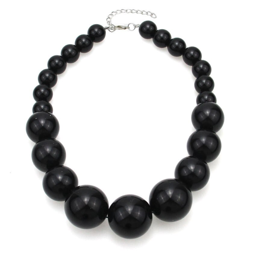Women Imitation Pearl Beads Chain Maxi Necklace Fashion Jewelry Statament Choker Necklace For Dress Accessories