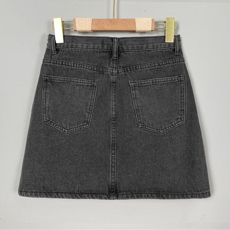 High waisted denim skirt for women