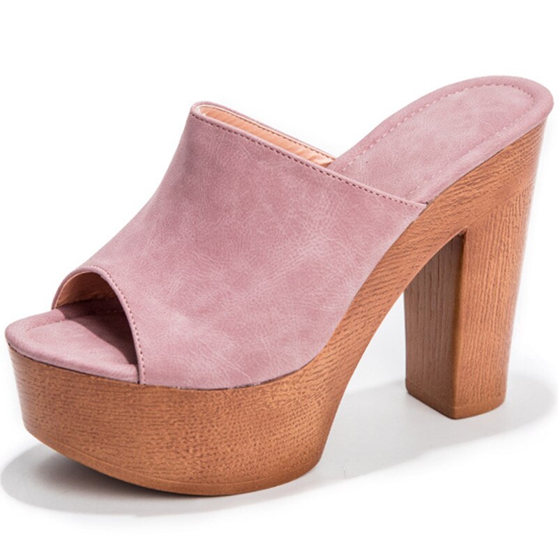 Brand Summer Slippers Women High Heels Shoes Female Fashion Platform Shoes Outside Women Slippers Pumps Rivet Mules Shoes
