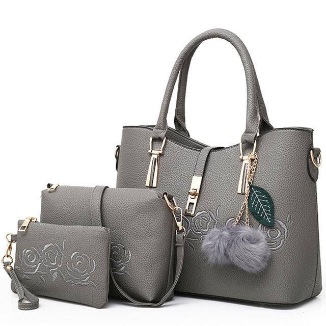 3pcs Leather Bags Handbags Women Famous Brand Shoulder Bag Female Casual Tote Women Messenger Bag Set Bolsas