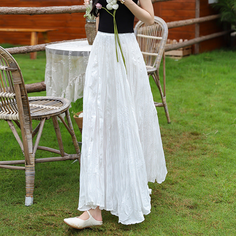 High waist slimming pleated skirt for women