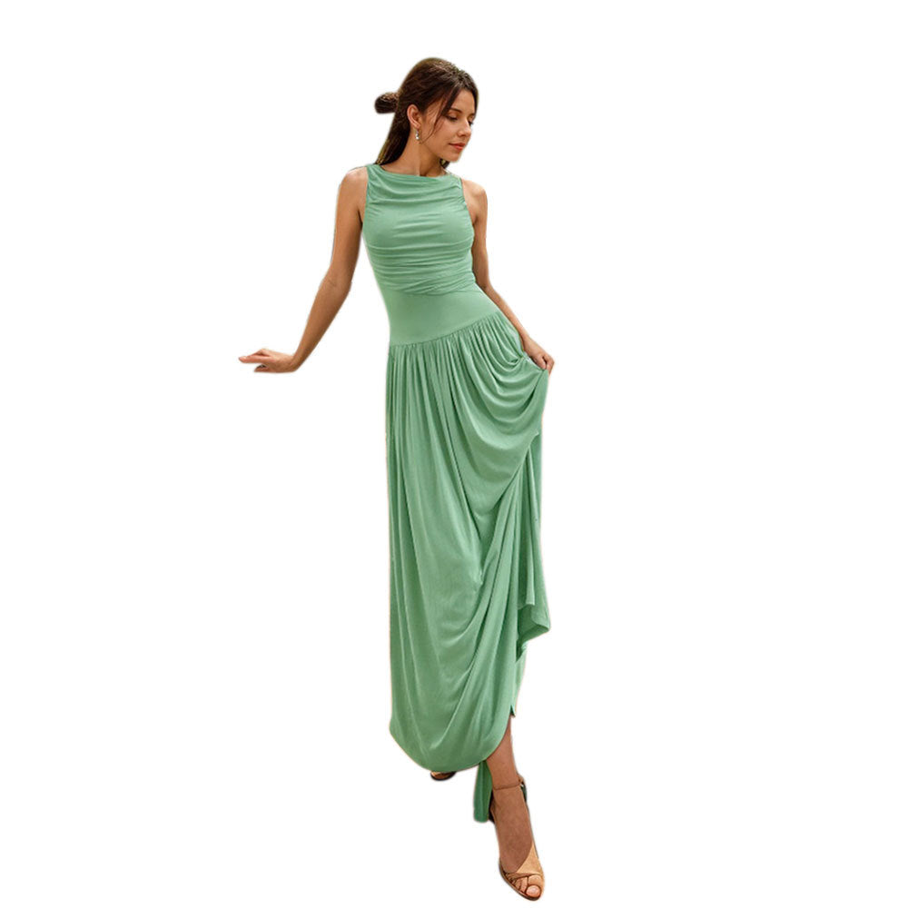 European and American fashion sexy sleeveless slim waistdress dress for women
