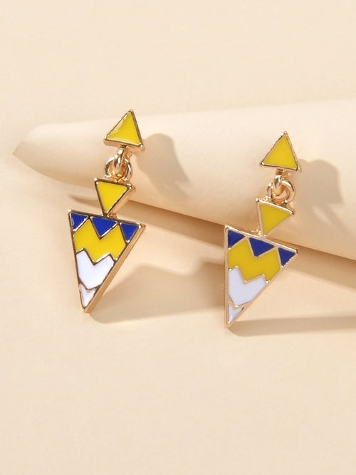 Boucles d'oreilles triangles géométriques jaunes