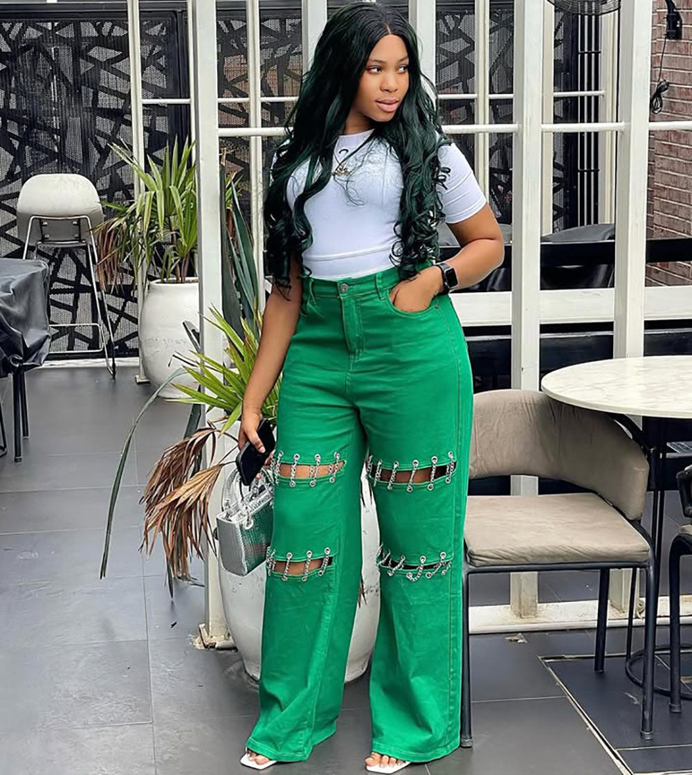 High Waist Denim Pants for Women