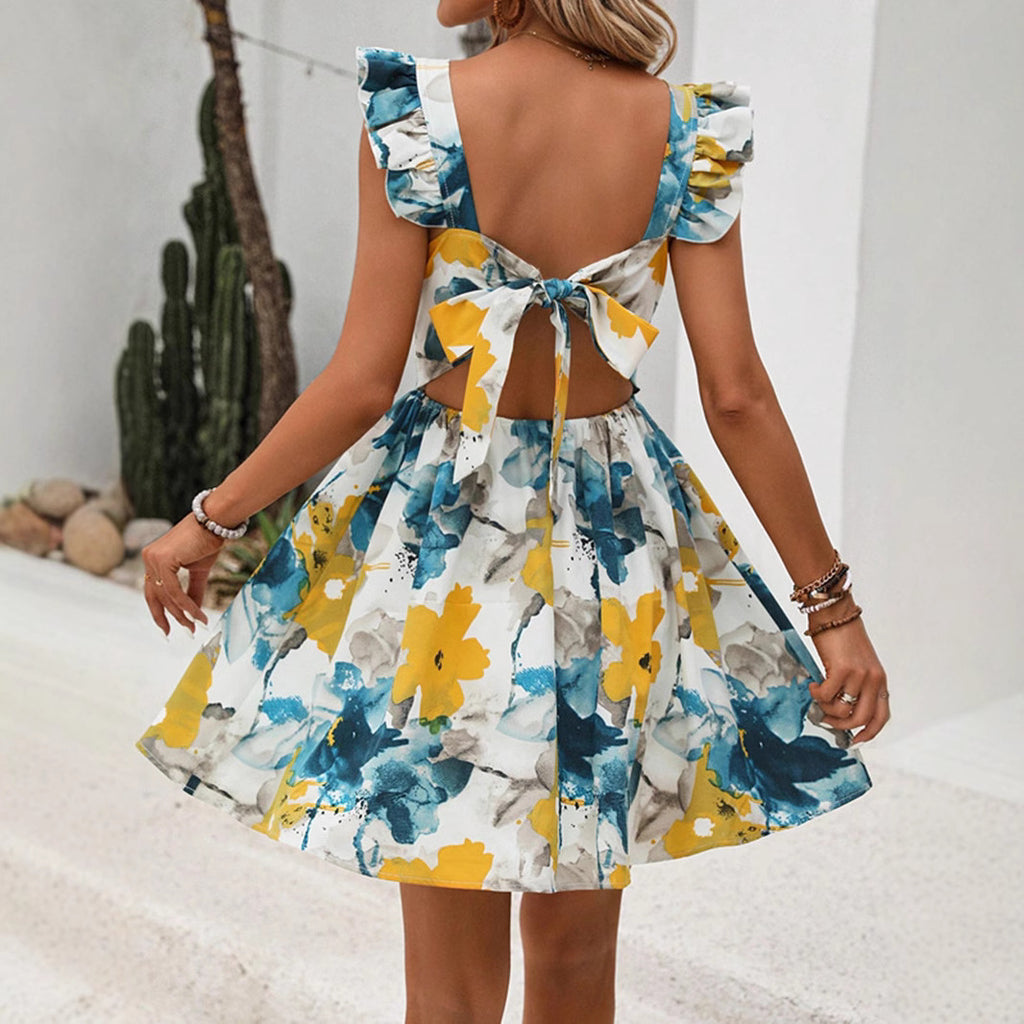 Floral sleeveless dress for women