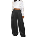 Fashionable and casual gold hot stamping wide leg pants for women long pants